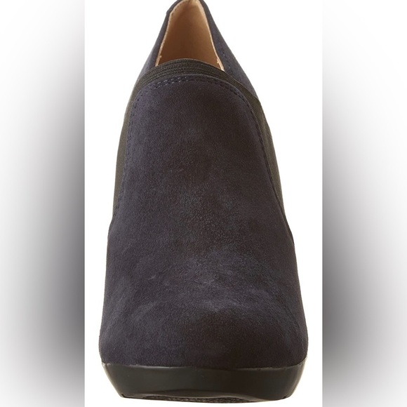 NEW Geox D Inspiration B Heeled Ankle Boots Shoeties in Navy Blue Suede Leather - Picture 3 of 16